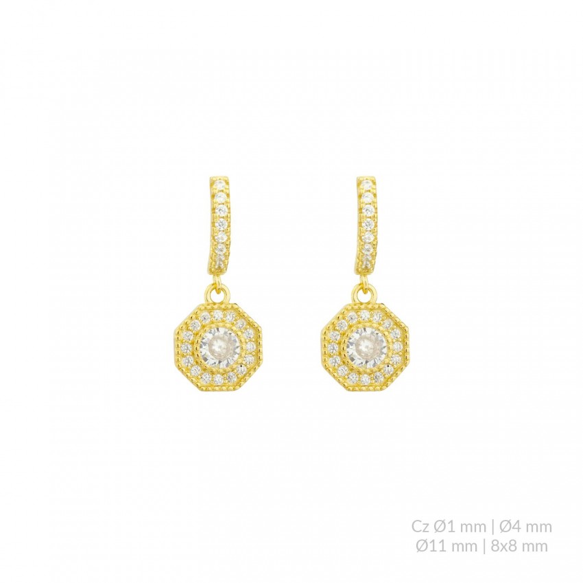 Pendientes de Plata de Ley con circonitas