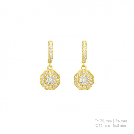 Pendientes de Plata de Ley con circonitas