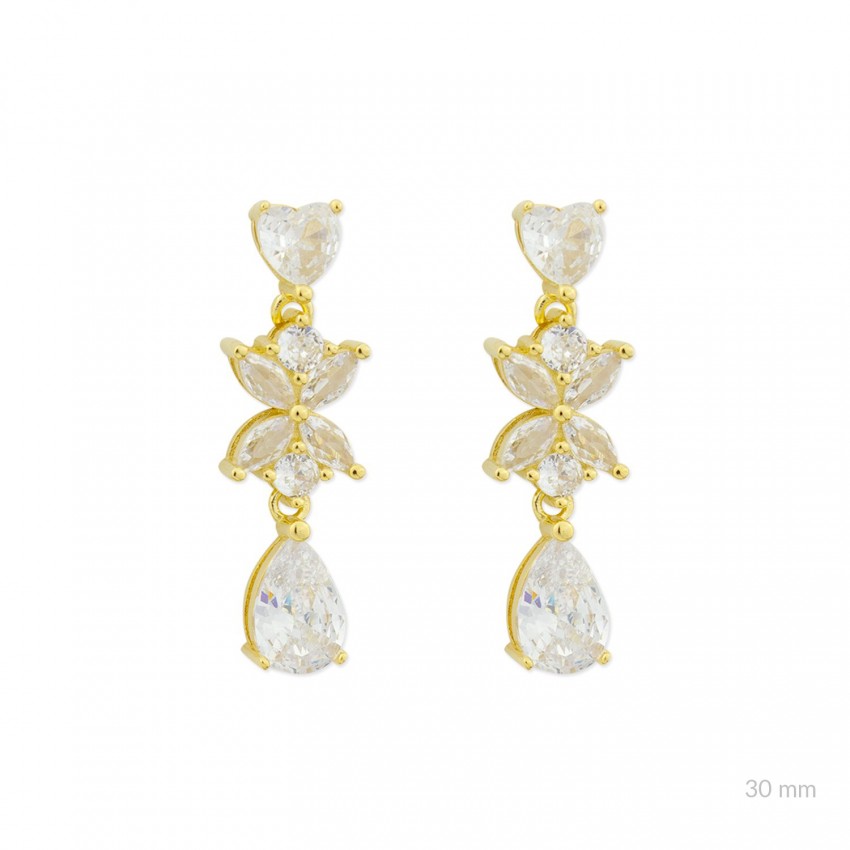 Pendientes de Plata de Ley con circonitas