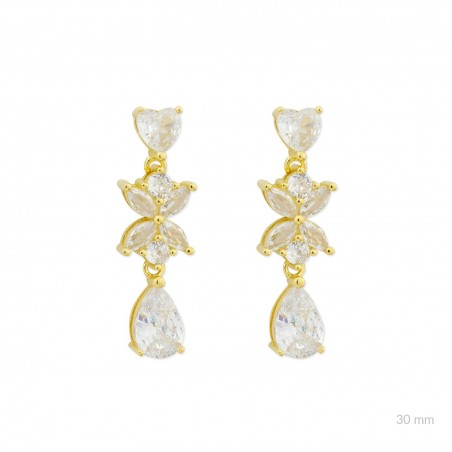 Pendientes de Plata de Ley con circonitas