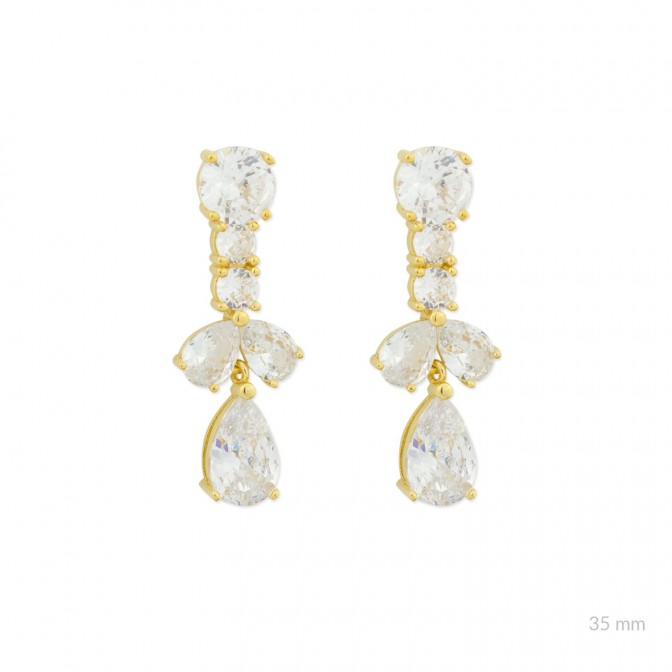 Pendientes de Plata de Ley con circonitas