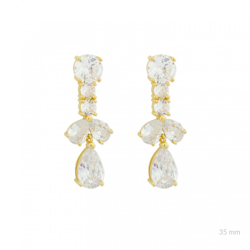 Pendientes de Plata de Ley con circonitas