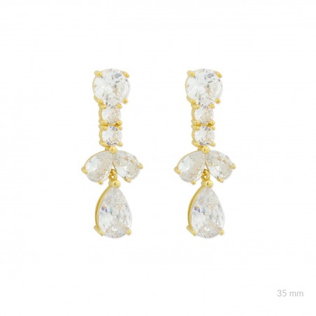 Pendientes de Plata de Ley con circonitas