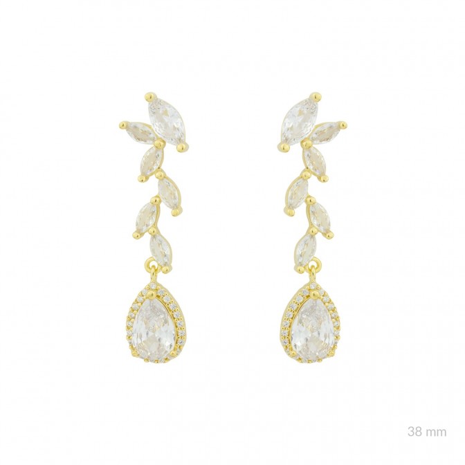 Pendientes de Plata de Ley con circonitas