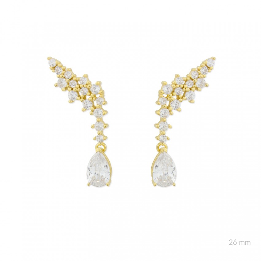 Pendientes de Plata de Ley con circonitas