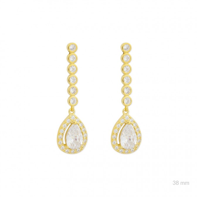 Pendientes de Plata de Ley con circonitas