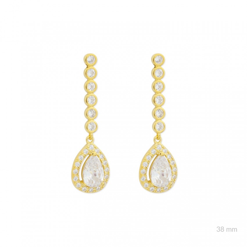 Pendientes de Plata de Ley con circonitas