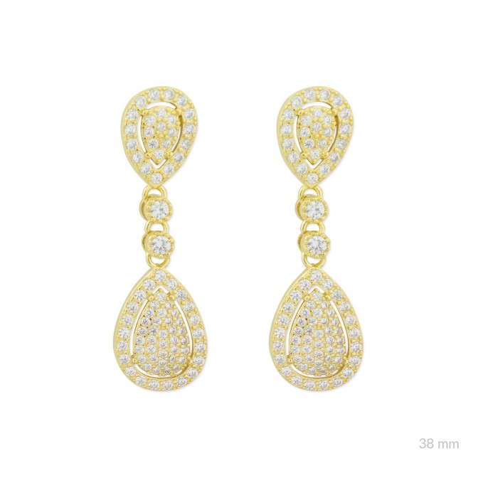 Pendientes de Plata de Ley con circonitas