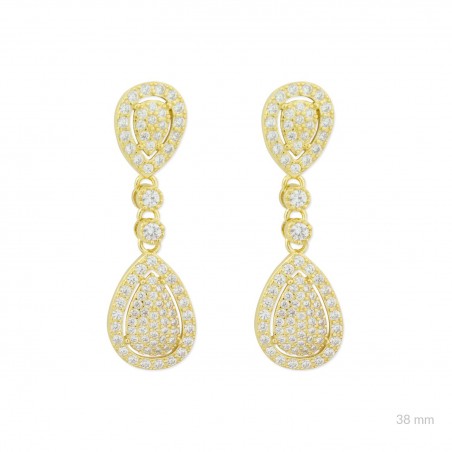 Pendientes de Plata de Ley con circonitas