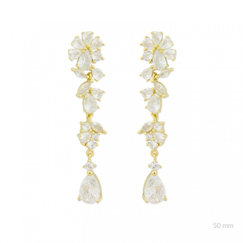 Pendientes de Plata de Ley con circonitas