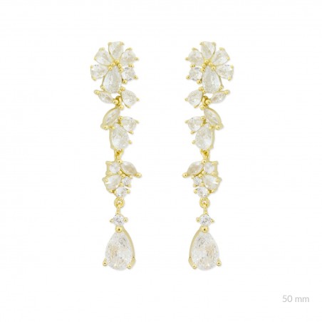 Pendientes de Plata de Ley con circonitas