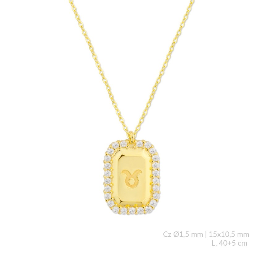 Gargantilla de Plata de Ley con circonitas | Tauro