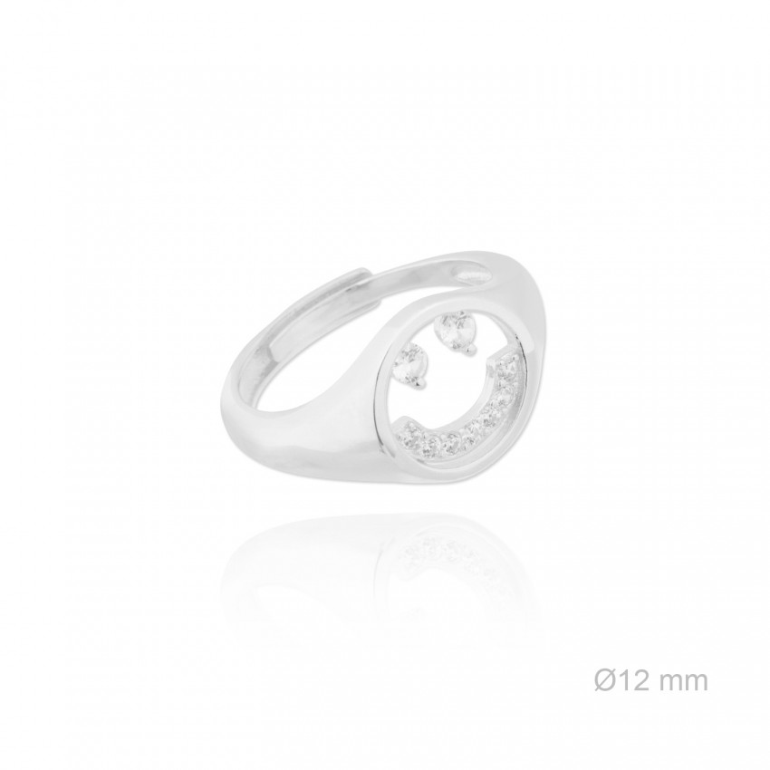 Sortija de Plata de Ley con circonitas