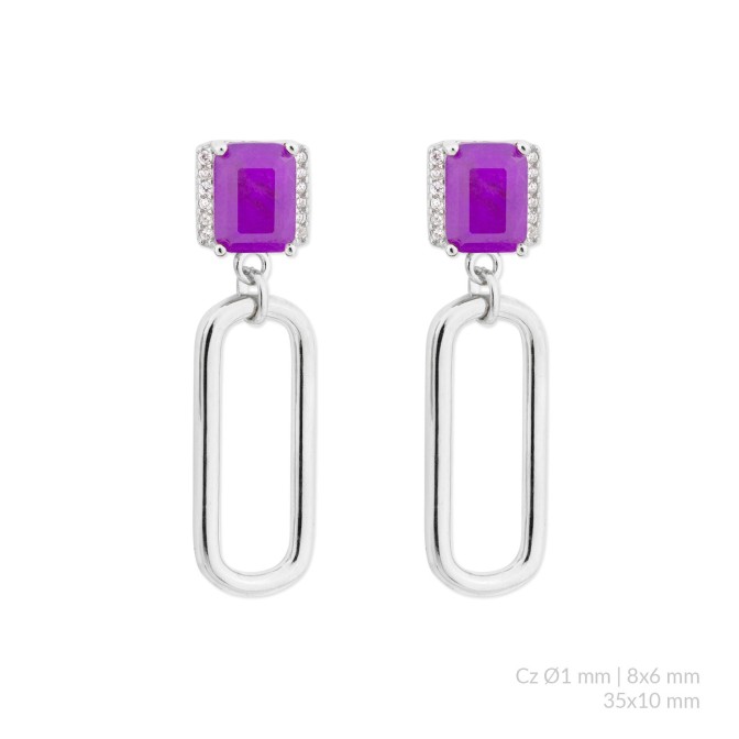 Pendientes de Plata de Ley con circonitas