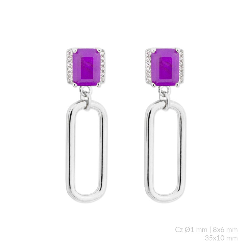 Pendientes de Plata de Ley con circonitas