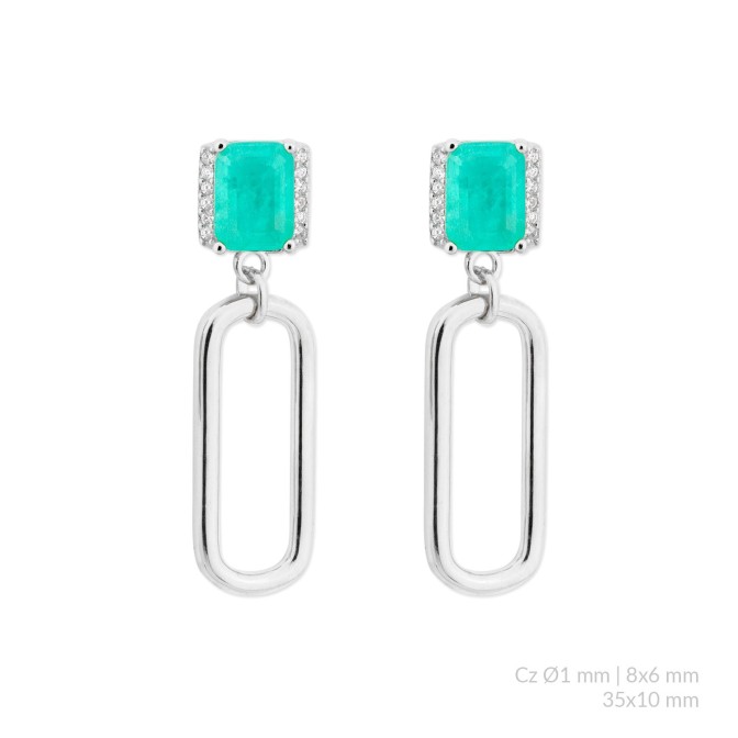 Pendientes de Plata de Ley con circonitas