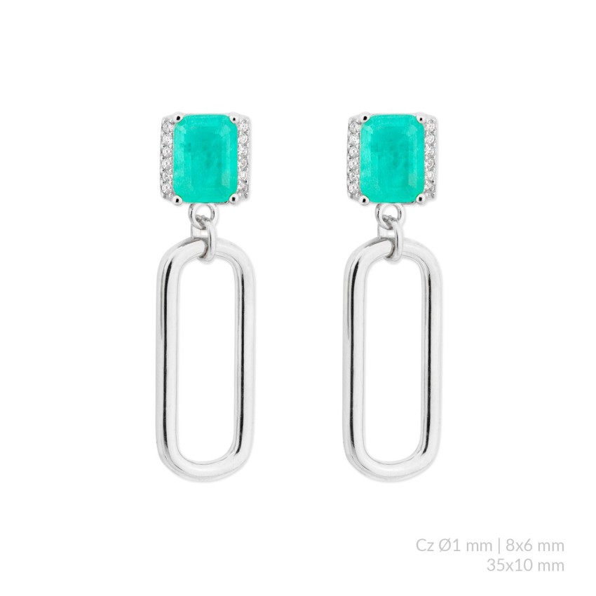 Pendientes de Plata de Ley con circonitas