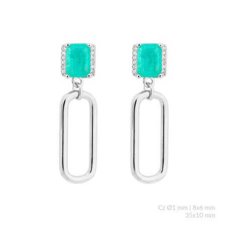 Pendientes de Plata de Ley con circonitas