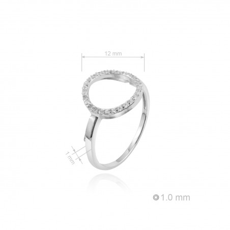 Sortija de Plata de Ley y circonita