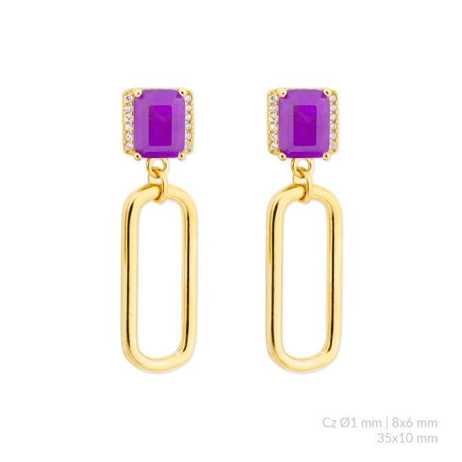 Pendientes de Plata de Ley con circonitas