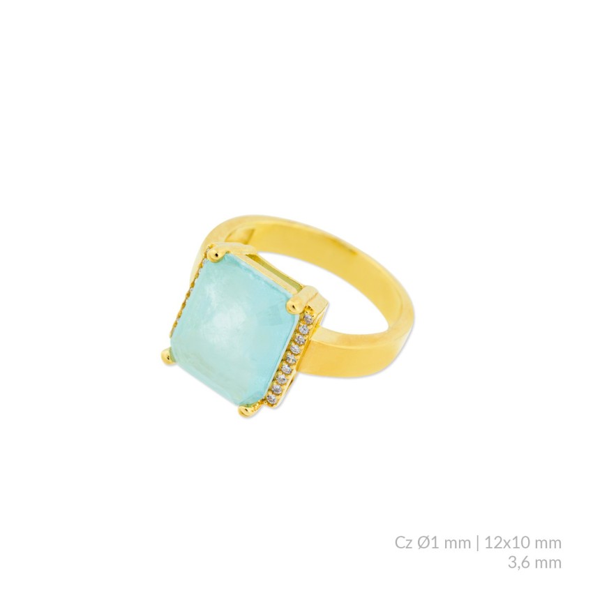 Anillo de Plata de Ley con circonitas