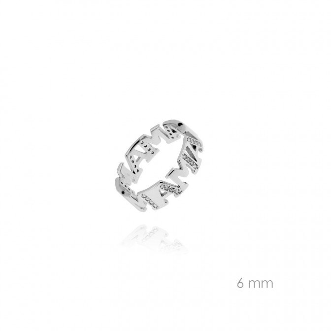 Sortija de Plata de Ley y circonita