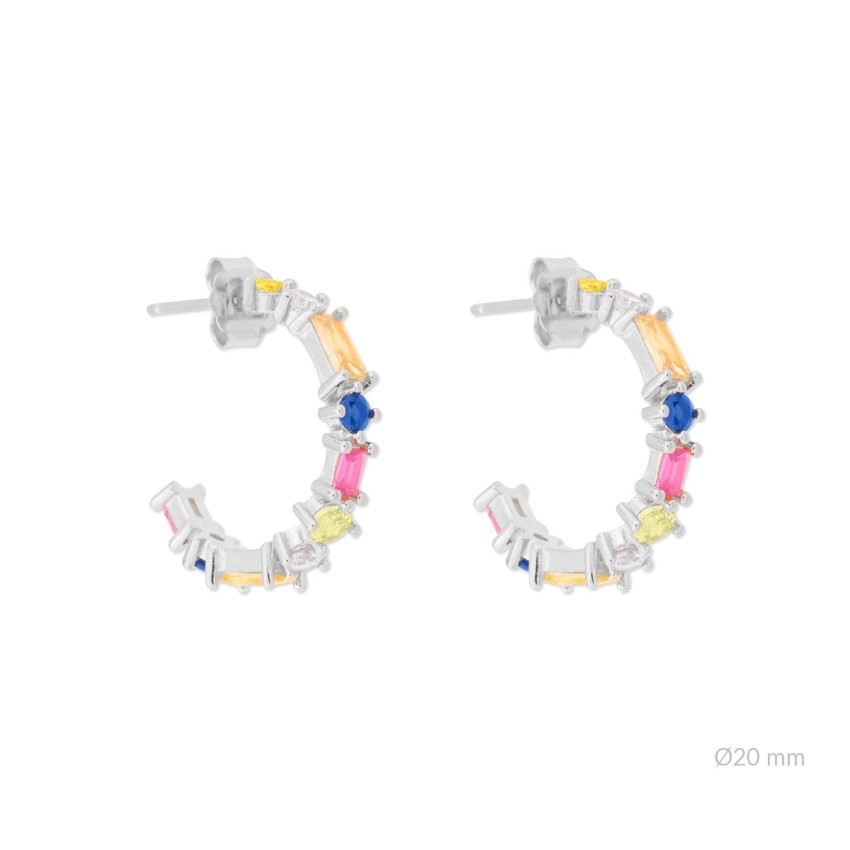 Pendientes de Plata de Ley con circonitas