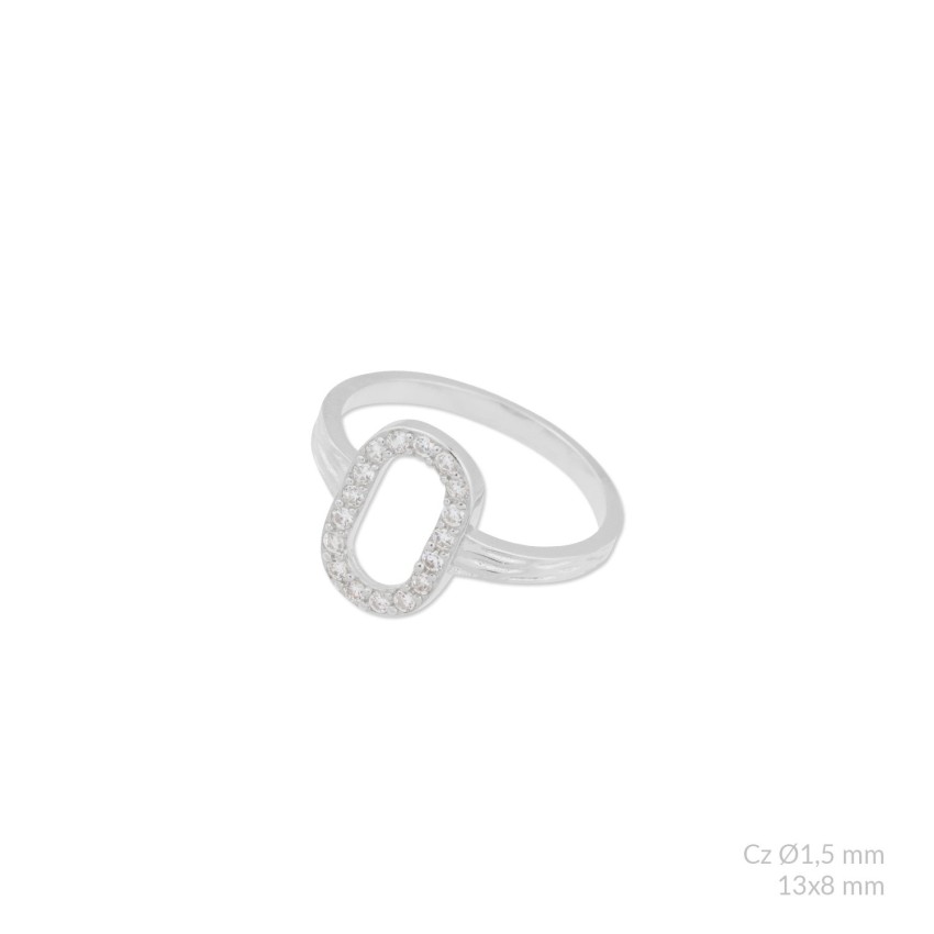 Anillo de Plata de Ley con circonitas