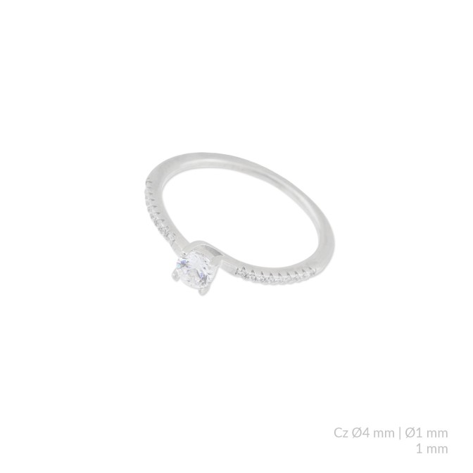 Anillo de Plata de Ley con circonitas