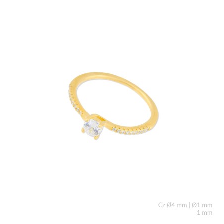 Anillo de Plata de Ley con circonitas