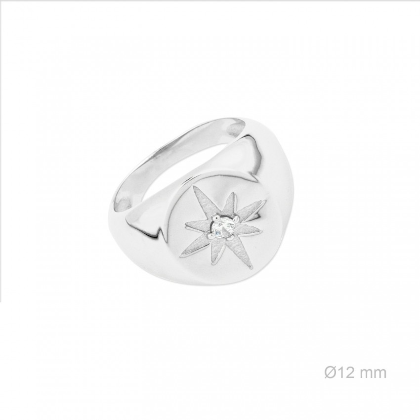 Sortija de Plata de Ley y circonita