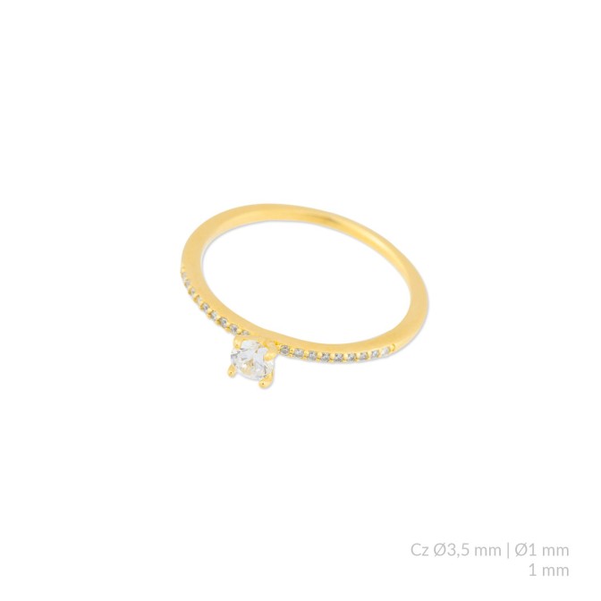 Anillo de Plata de Ley con circonitas