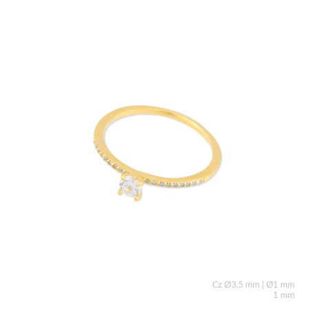 Anillo de Plata de Ley con circonitas