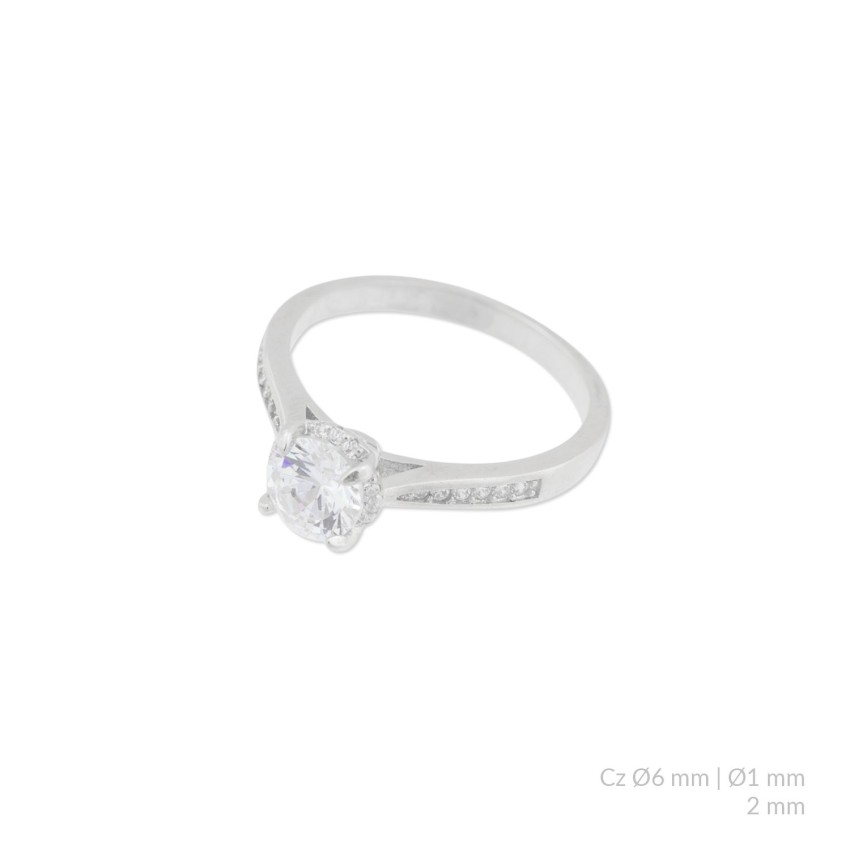 Anillo de Plata de Ley con circonitas