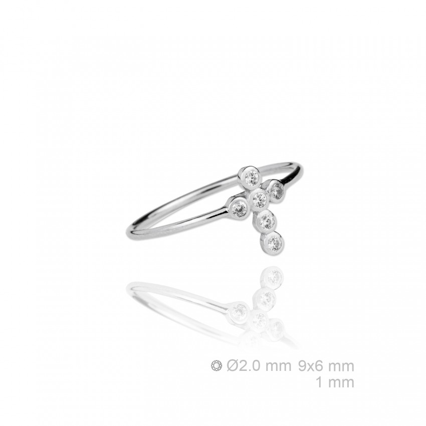 Sortija de Plata de Ley y circonita