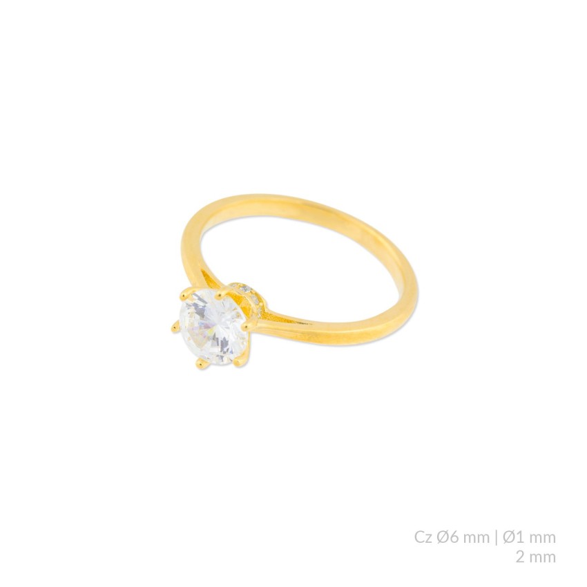 Anillo de Plata de Ley con circonitas