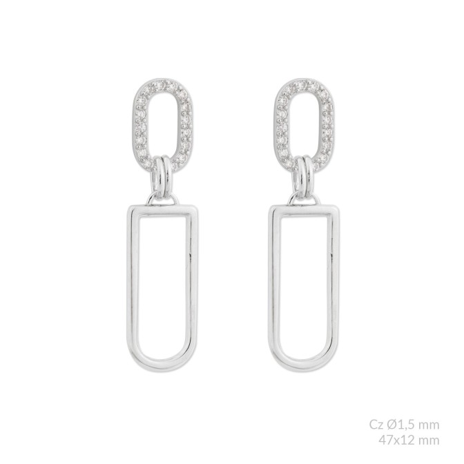 Pendientes de Plata de Ley con circonitas