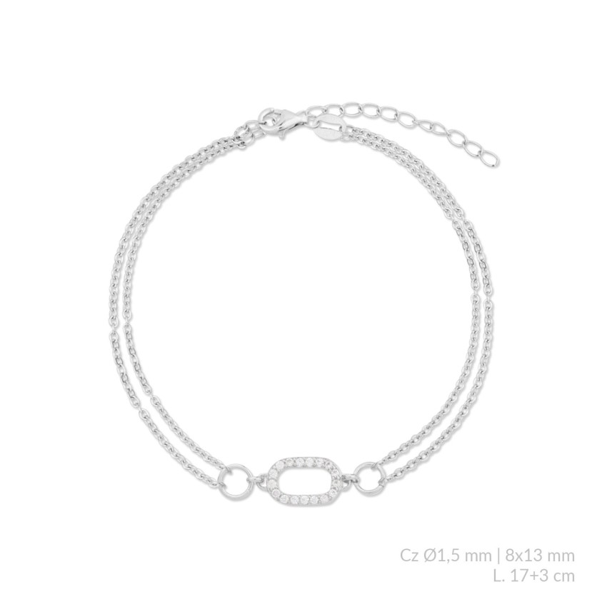 Pulsera de Plata de Ley con circonitas