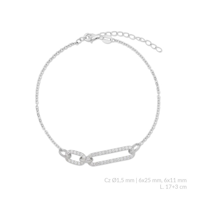 Pulsera de Plata de Ley con circonitas