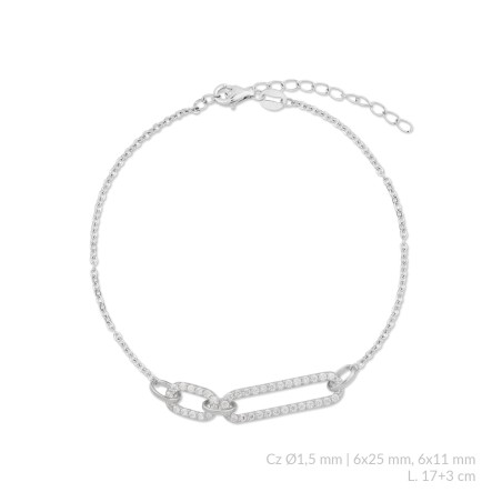 Pulsera de Plata de Ley con circonitas