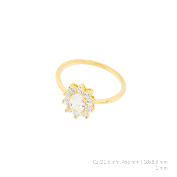 Anillo de Plata de Ley con circonitas