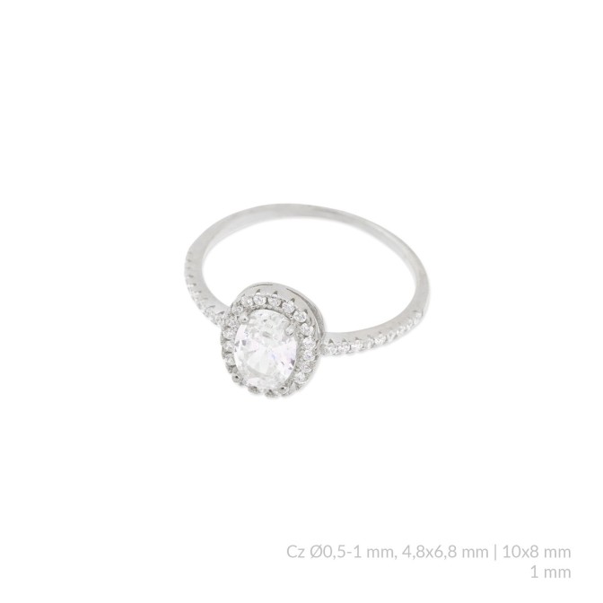 Anillo de Plata de Ley con circonitas