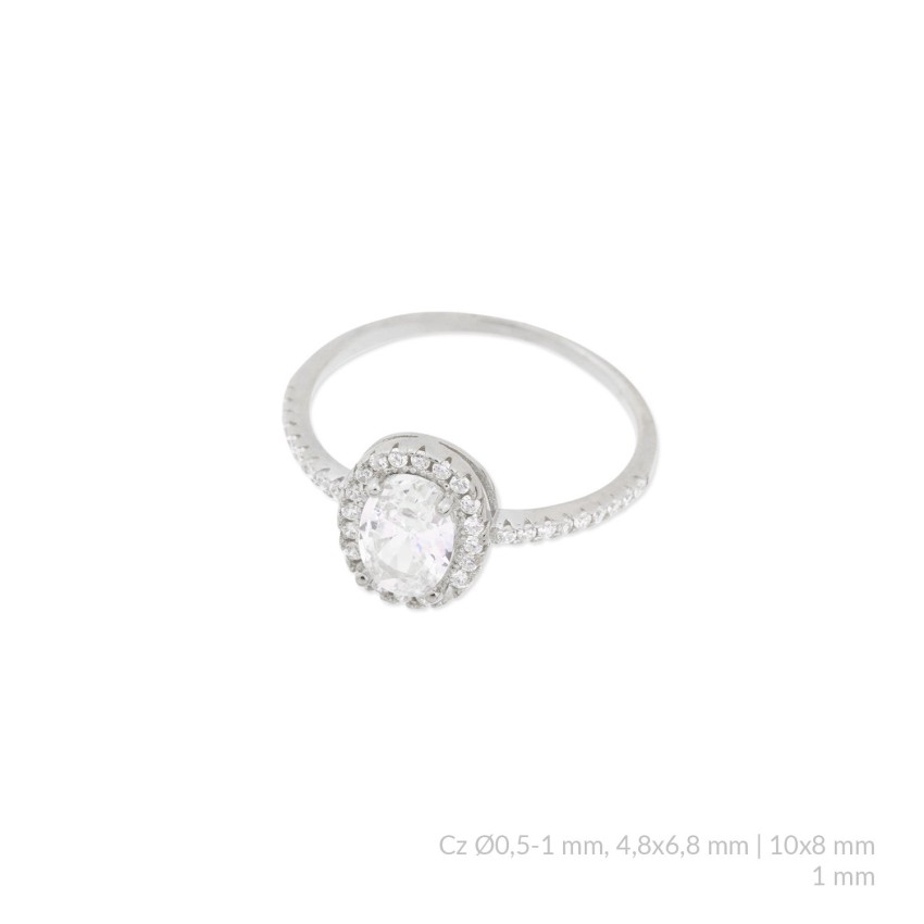 Anillo de Plata de Ley con circonitas