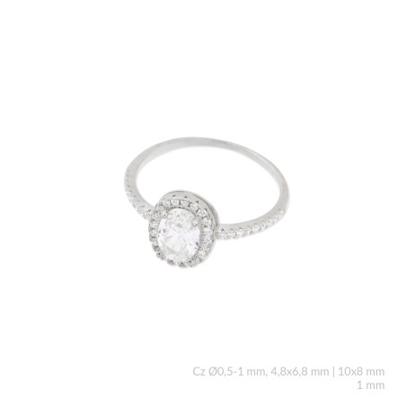 Anillo de Plata de Ley con circonitas