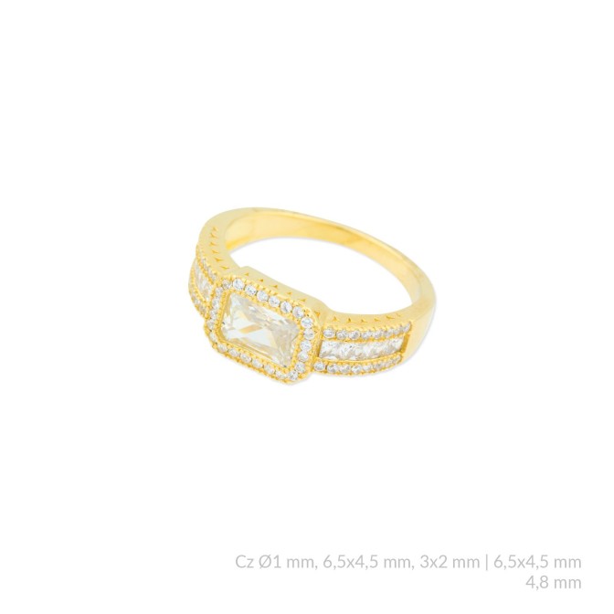 Anillo de Plata de Ley con circonitas