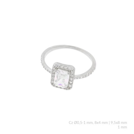 Anillo de Plata de Ley con circonitas