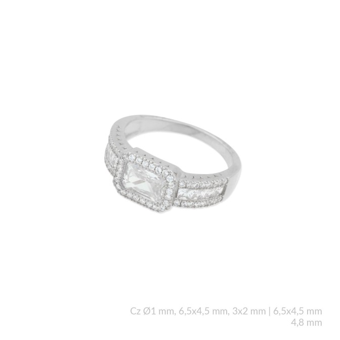 Anillo de Plata de Ley con circonitas