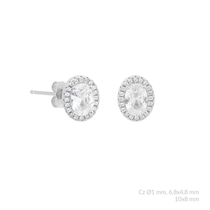 Pendientes de Plata de Ley con circonitas