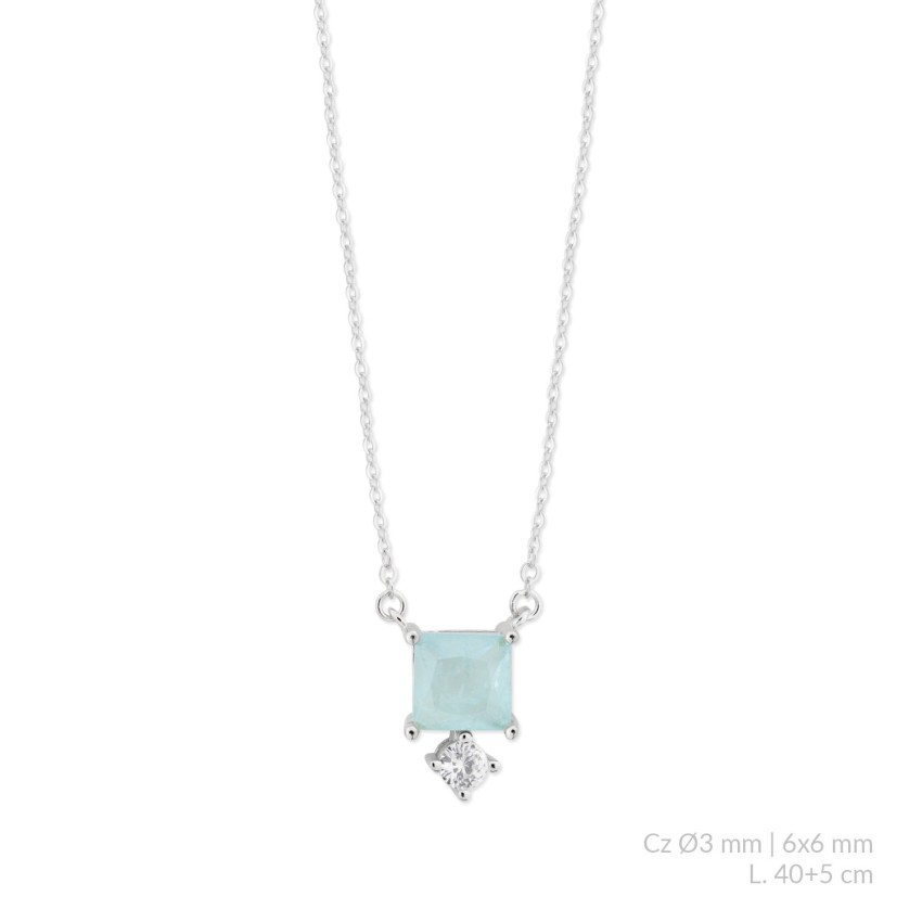 Gargantilla de Plata de Ley con circonitas