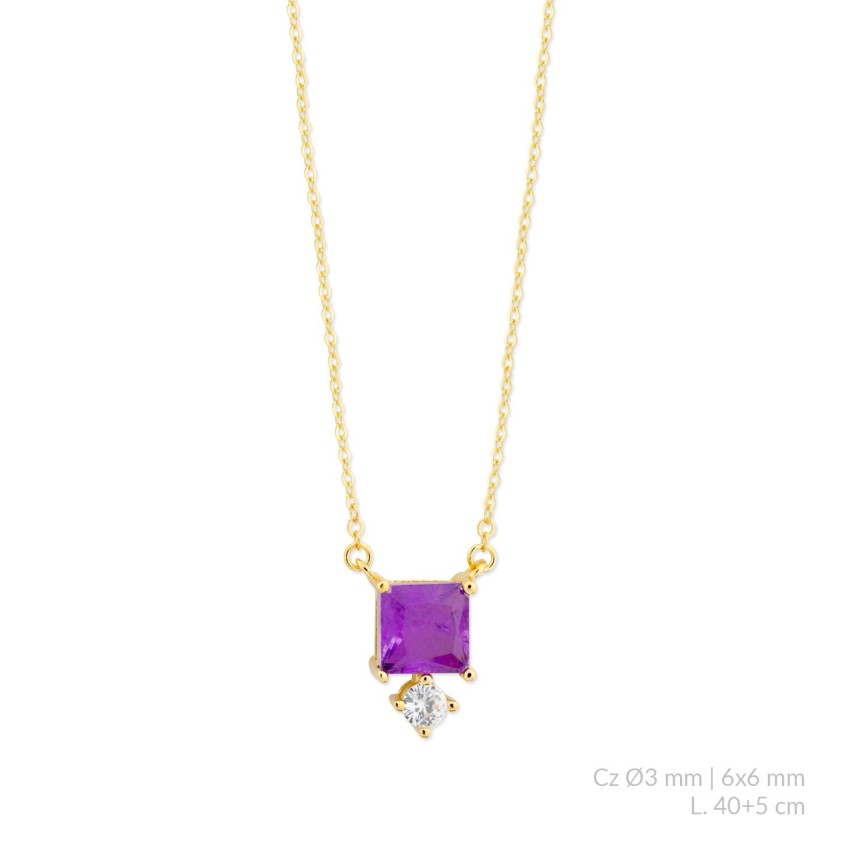 Gargantilla de Plata de Ley con circonitas